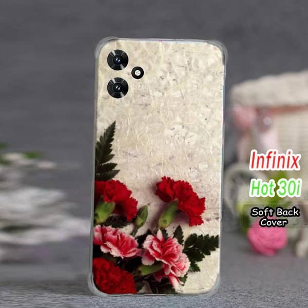 Infinix Hot 30I Floral Design Soft Silicone Back Cover