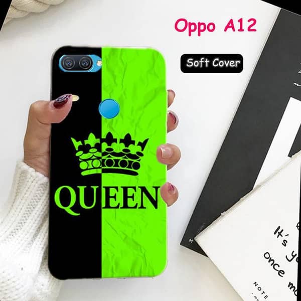 Oppo A12 Back Cover with Queen Design Soft Silicone Case