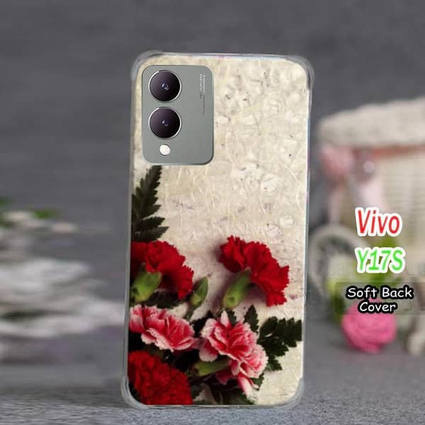 Vivo Y17S Floral Design Soft Silicone Back Cover