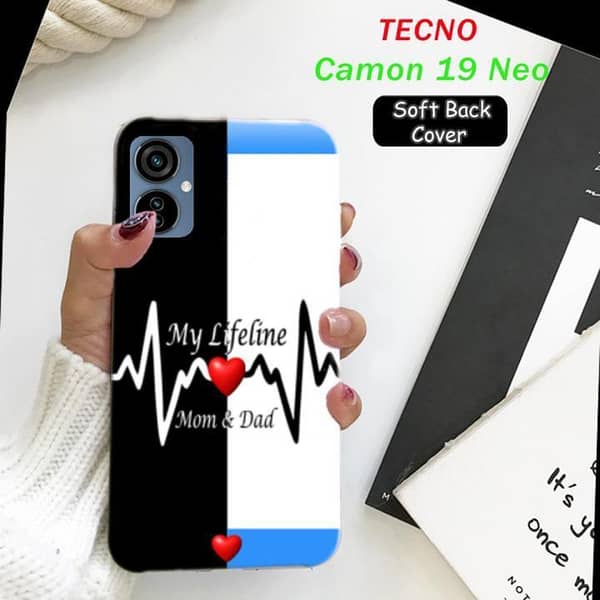 Tecno Camon 19 Neo Back Cover — Mom Dad Design Soft Silicone Case