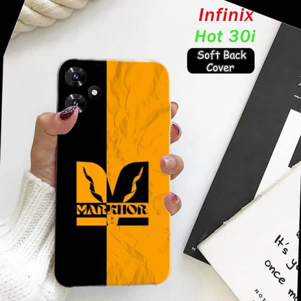 Infinix Hot 30I Back Cover with Markhor Design, Soft Silicone
