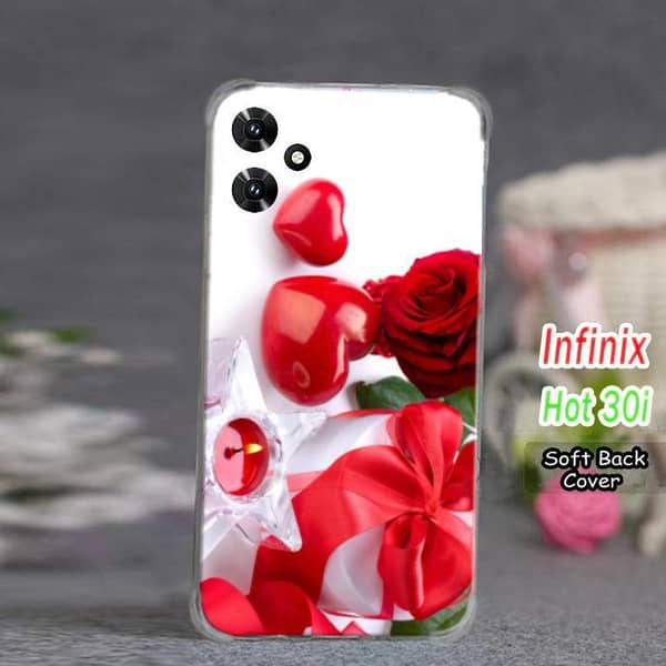Infinix Hot 30I Back Cover: Love Design Soft Silicone Case
