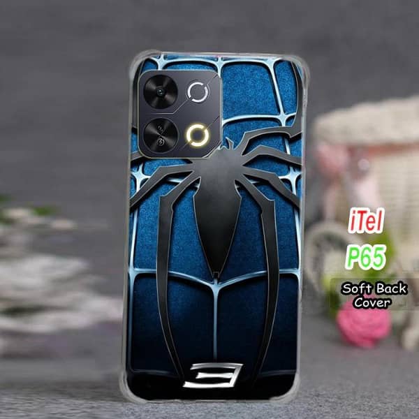 Itel P65 Soft Silicone Back Cover with Spider-Man Print