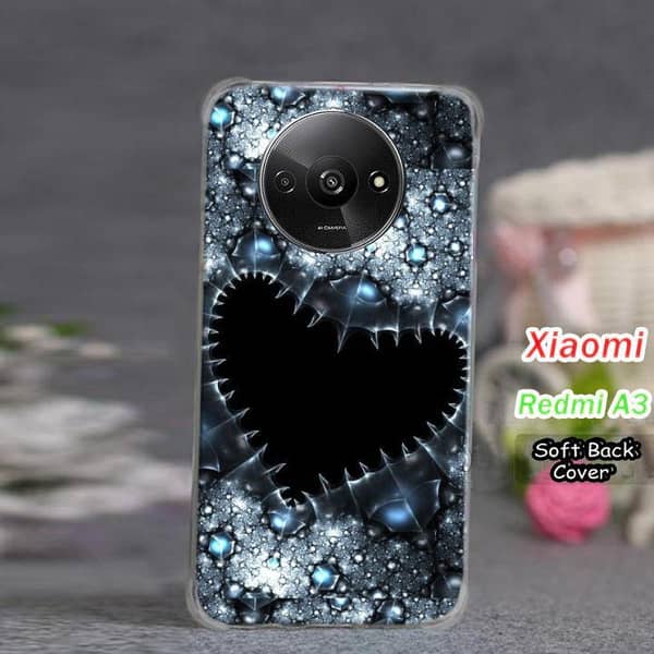 Xiaomi Redmi A3 Back Cover - Heart Design Soft Silicone Case