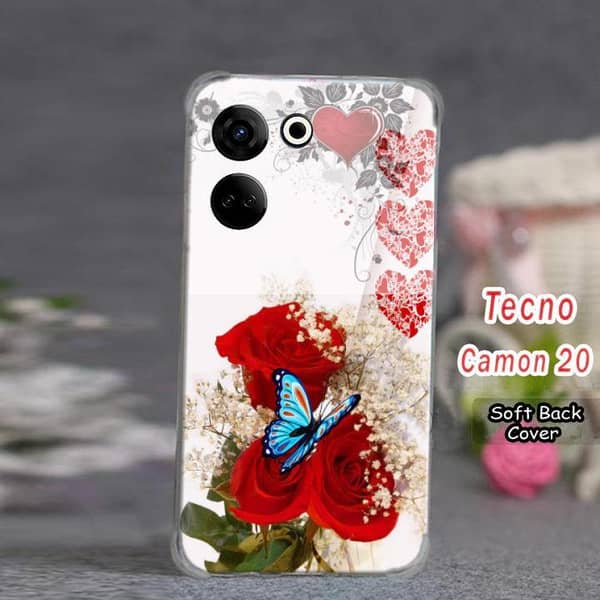 Tecno Camon 20 Floral Design Soft Silicone Back Cover