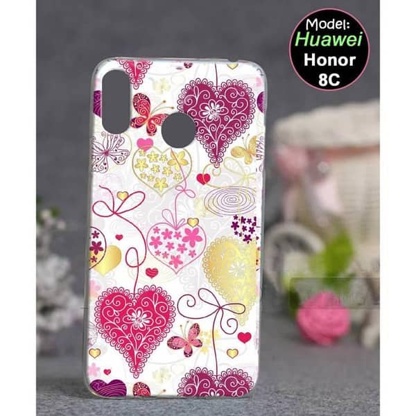 Huawei Honor 8C Back Cover: Love Design Soft Silicone Case