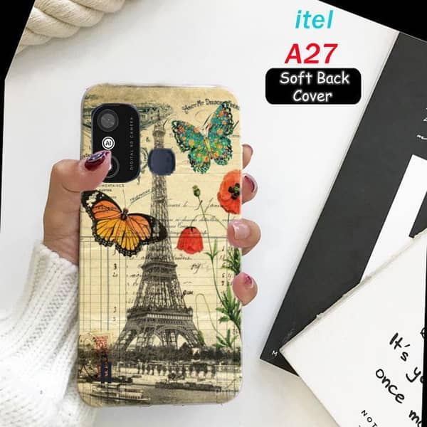 Itel A27 Back Cover with Eiffel Tower Design — Soft Silicone Case