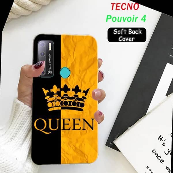 Tecno Pouvoir 4 Back Cover - Queen Design Soft Silicone Case