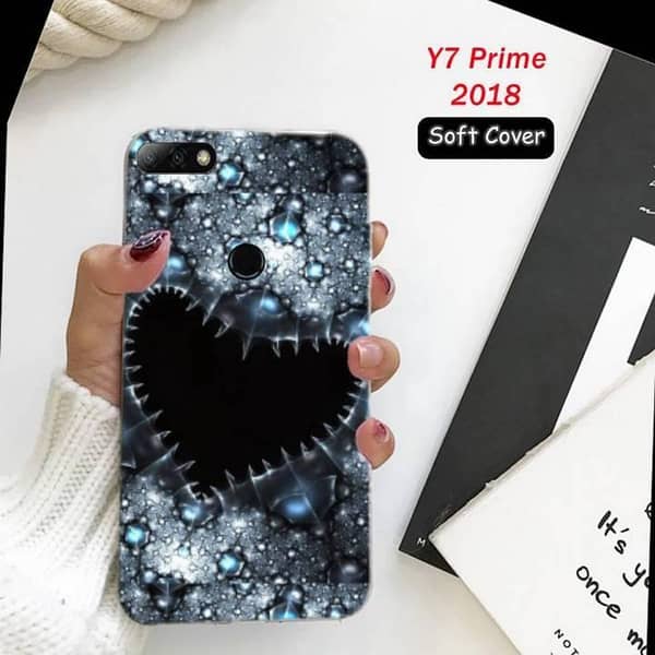 Huawei Y7 Prime 2018 Back Cover – Heart Design Soft Silicone Case