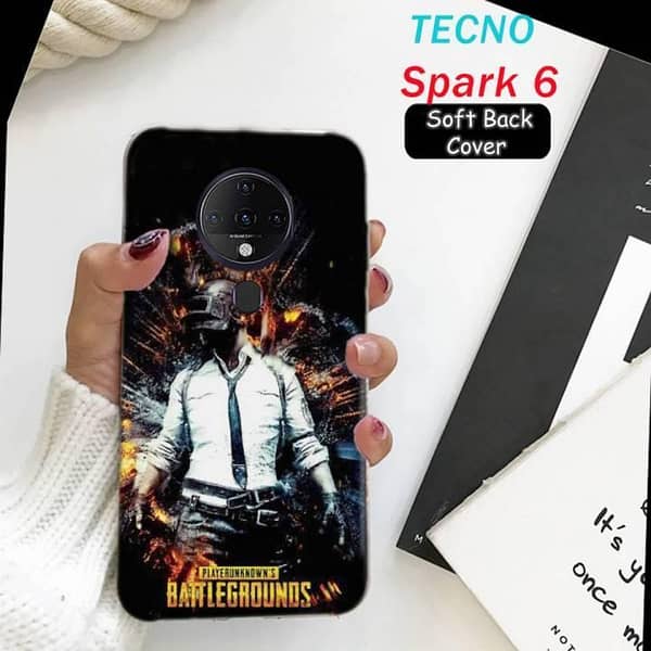 Tecno Spark 6 Back Cover — PUBG Design Soft Silicone Case