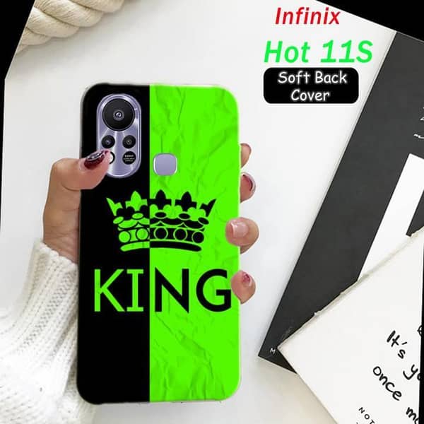 Infinix Hot 11S Back Cover - King Design Soft Silicone Case