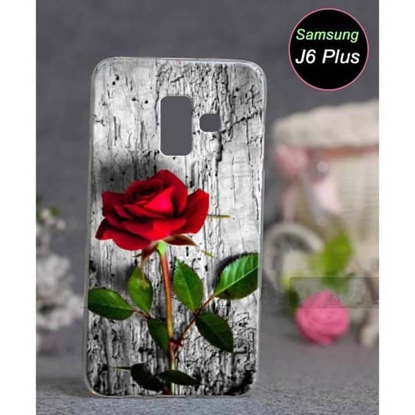 Samsung J6 Plus Back Cover – Rose Design Soft Silicone Case