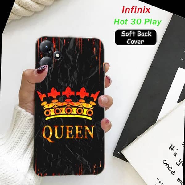 Infinix Hot 30 Play Back Cover — Soft Silicone Case with Girls Design