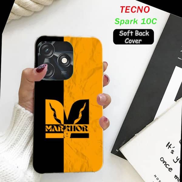 Tecno Spark 10C Back Cover with Markhor Design in Soft Silicone