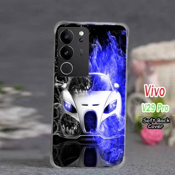 Vivo V29 Pro Back Cover: Car Design Soft Silicone Case