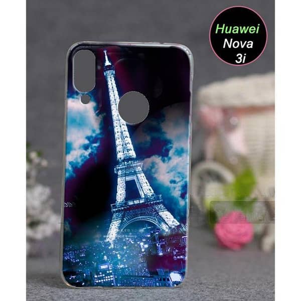 Huawei Nova 3i Back Cover - Eiffel Tower Design Soft Silicone Case