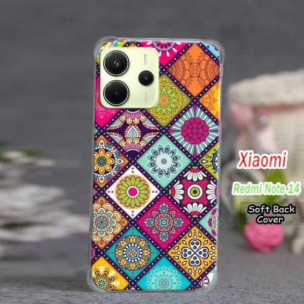 Xiaomi Redmi Note 14 Back Cover – Floral Art Soft Silicone Case