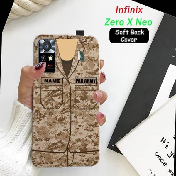 Infinix Zero X Neo Back Cover – Army Name Design Soft Silicone Case