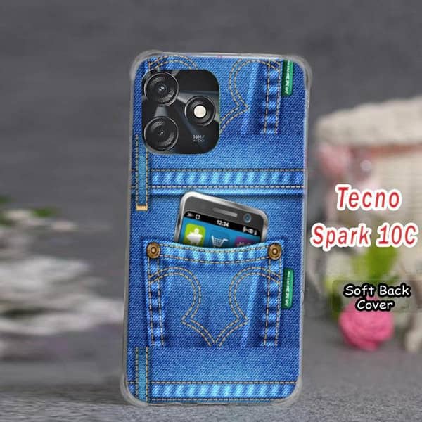 Tecno Spark 10C Jeans Design Soft Silicone Back Cover