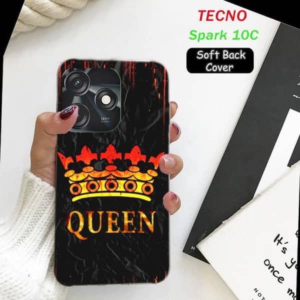Tecno Spark 10C Back Cover: Soft Silicone Case with Girls Design