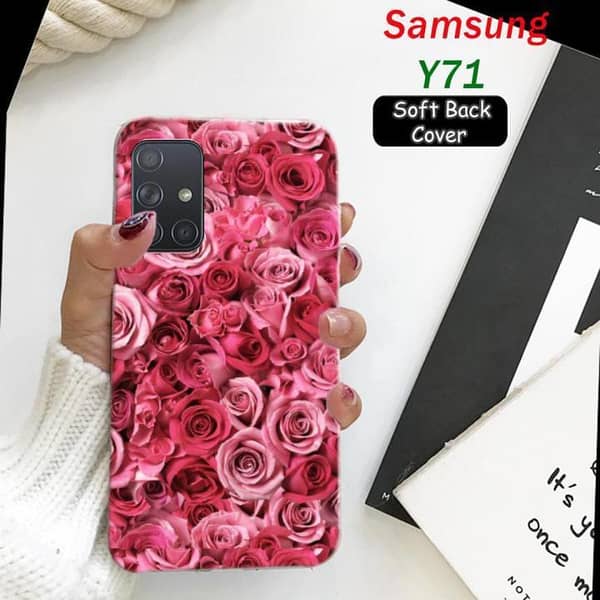 Samsung A71 Back Cover - Floral Design Soft Silicone Case