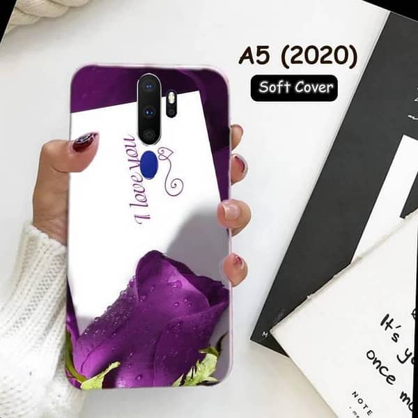 Oppo A5 2020 Soft Silicone Back Cover with Love Design