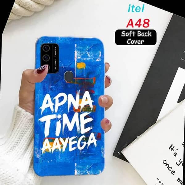 Itel A48 Back Cover with Apna Time Aayega Print – Soft Silicone Case