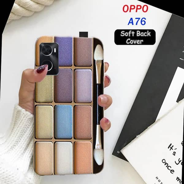 Oppo A76 Back Cover | Soft Silicone Case with Makeup Print