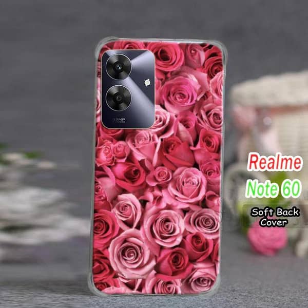 Realme Note 60 Back Cover – Red Rose Design Soft Silicone Case