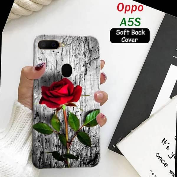 Oppo A5s Back Cover: Rose Design Soft Silicone Case