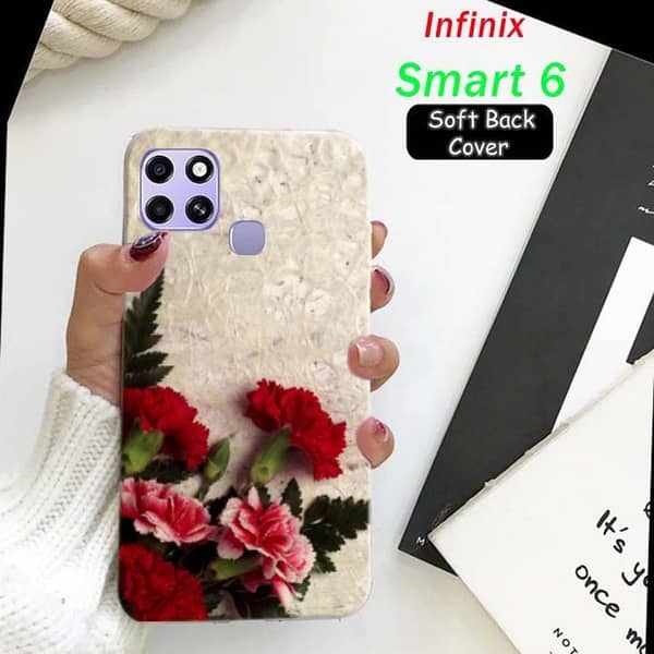 Infinix Smart 6 Floral Design Soft Silicone Back Cover