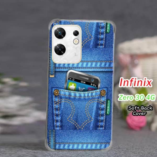 Infinix Zero 30 4G Soft Silicone Back Cover with Jeans Print