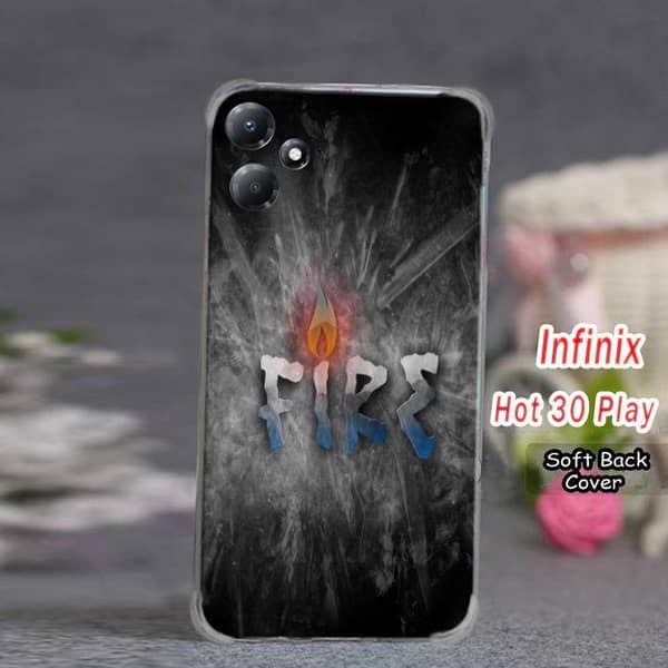 Infinix Hot 30 Play Fire Design Soft Silicone Back Cover