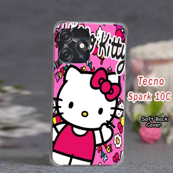 Tecno Spark 10C Kitty Design Soft Silicone Back Cover