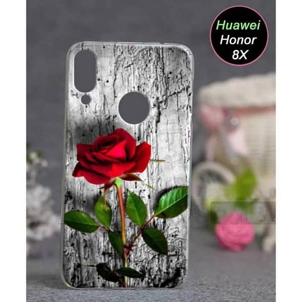Huawei Honor 8X Back Cover: Rose Design Soft Silicone Case