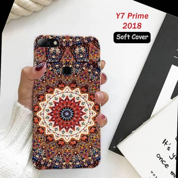Huawei Y7 Prime 2018 Floral Soft Silicone Back Cover - Flexible Slim Protective Case