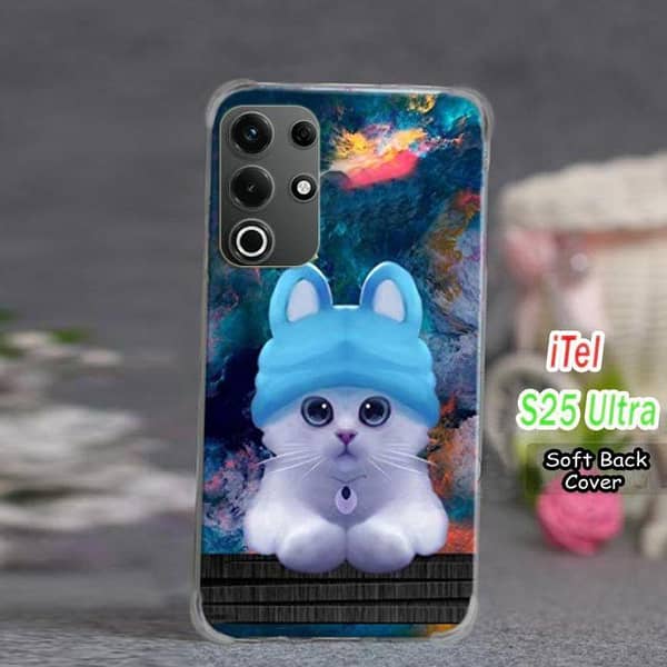 Itel S25 Ultra Cat Design Soft Silicone Back Cover