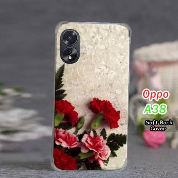 Oppo A38 Floral Design Soft Silicone Back Cover