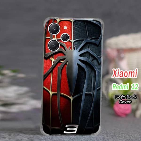 Xiaomi Redmi 12 Back Cover - Spider-Man Design Soft Silicone Case