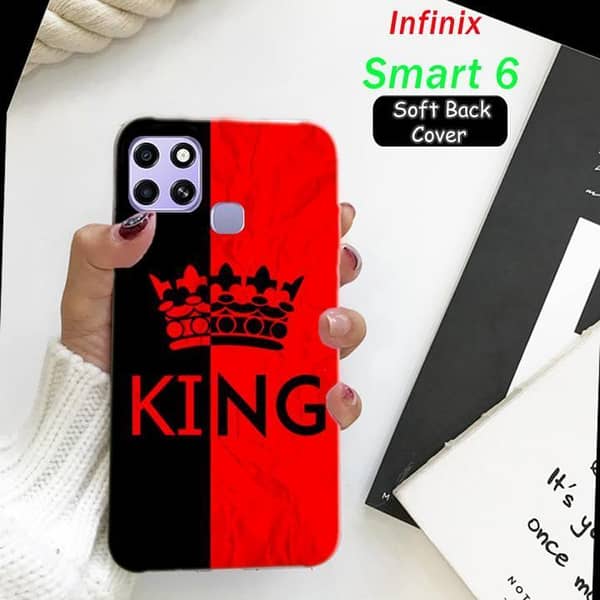 Infinix Smart 6 Back Cover – King Design Soft Silicone Case