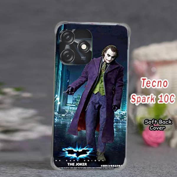 Tecno Spark 10C Back Cover - Joker Design Soft Silicone Case