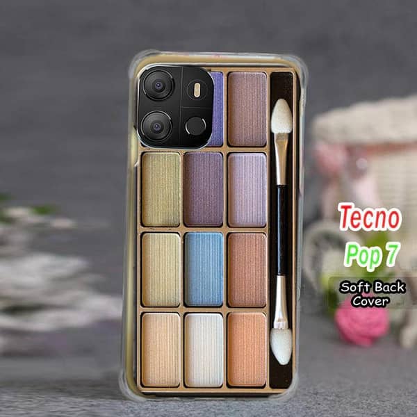 Tecno Pop 7 Back Cover - Makeup Design Soft Silicone Case