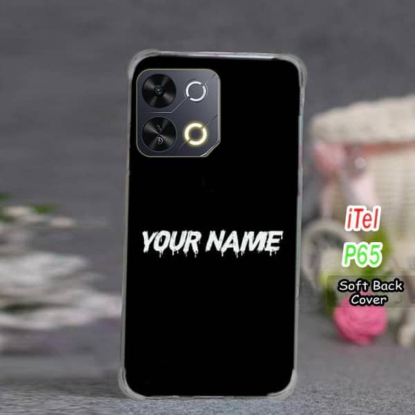 Itel P65 Soft Silicone Back Cover with Your Name Design