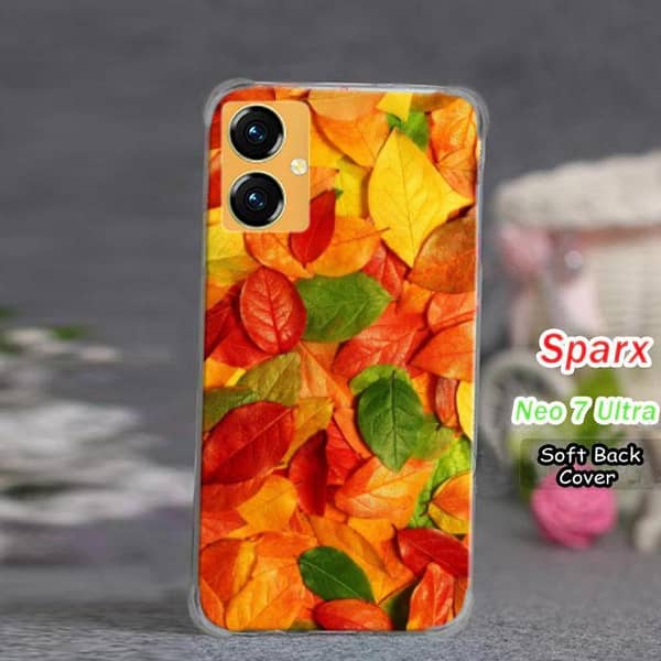 Sparx Neo 7 Ultra Back Cover - Leaf Design Soft Silicone Case