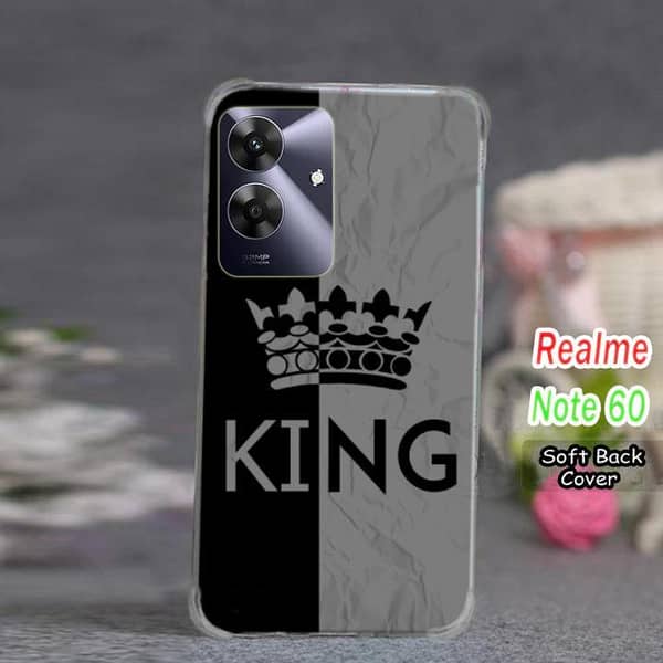 Realme Note 60 Back Cover - King Grey Soft Silicone Case