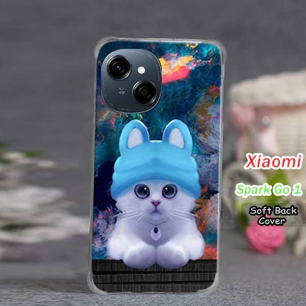 Tecno Spark Go 1 Back Cover — Cat Design Soft Silicone Case