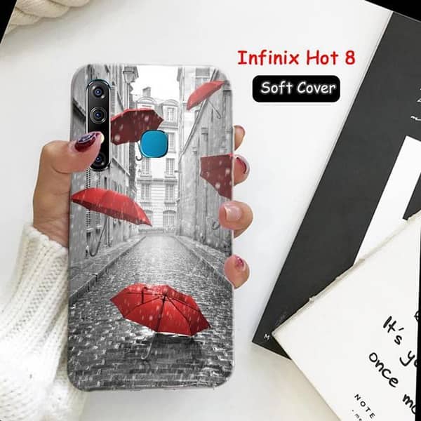 Infinix Hot 8 Back Cover: Rain Design Soft Silicone Case