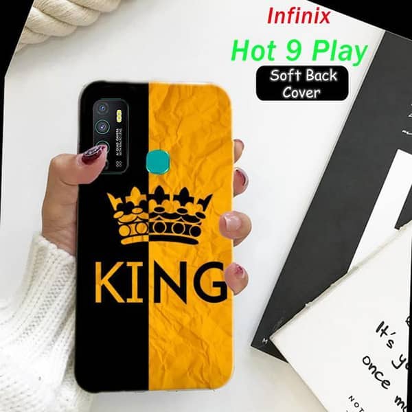 Infinix Hot 9 Play Back Cover - King Design Soft Silicone Case
