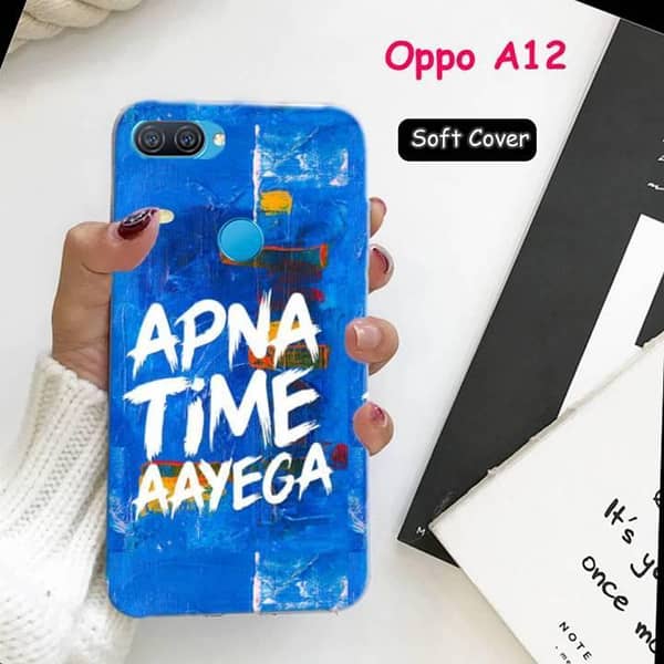 Oppo A12 Back Cover - Apna Time Aayega Soft Silicone Case