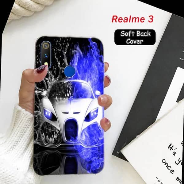 Realme 3 Car Design Soft Silicone Back Cover
